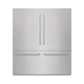 ZLINE 72-Inch 39.6 Cu. Ft. French Door Built-In Bottom Freezer Refrigerator with Water Dispensers and Ice Makers in Satin Stainless Steel with Graphite Gray Interior (GRBIT-SN-72)