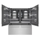 ZLINE 72-Inch 39.6 Cu. Ft. French Door Built-In Bottom Freezer Refrigerator with Water Dispensers and Ice Makers in Satin Stainless Steel with Graphite Gray Interior (GRBIT-SN-72)