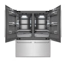 ZLINE 60-Inch 32.2 Cu. Ft. French Door Built-In Bottom Freezer Refrigerator with Water Dispensers and Ice Makers in Satin Stainless Steel with Graphite Gray Interior (GRBIV-SN-60)