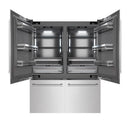 ZLINE 60-Inch 32.2 Cu. Ft. French Door Built-In Bottom Freezer Refrigerator with Water Dispensers and Ice Makers in Satin Stainless Steel with Graphite Gray Interior (GRBIV-SN-60)