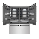 ZLINE Autograph Edition 60-Inch 32.2 Cu. Ft. French Door Built-In Bottom Freezer Refrigerator with Water Dispenser and Ice Maker in Satin Stainless Steel with Graphite Gray Interior and Matte Black Accents (GRBIVZ-SN-60-MB)