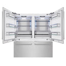 ZLINE 72-Inch 39.6 Cu. Ft. French Door Built-In Bottom Freezer Refrigerator with Water Dispensers and Ice Makers in Satin Stainless Steel (RBIT-SN-72)