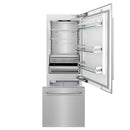 ZLINE 30-Inch 16.1 cu. ft. Built-In 2-Door Bottom Freezer Refrigerator with Internal Water and Ice Dispenser in Satin Stainless Steel Fingerprint Resistant Stainless Steel (RBIV-SN-30)