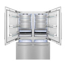 ZLINE 60-Inch 32.2 cu. ft. Built-In 4-Door French Door Refrigerator with Internal Water and Ice Dispenser in Fingerprint Resistant Stainless Steel (RBIV-SN-60)