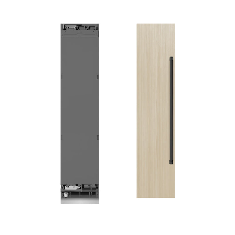 ZLINE Autograph Edition 18-Inch 8.6 Cu. Ft. Panel Ready Left Hinge Column Freezer with Graphite Gray Interior and Matte Black Accents (RBCFVLZ-18-MB)