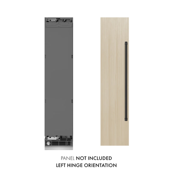 ZLINE Autograph Edition 18-Inch 8.6 Cu. Ft. Panel Ready Left Hinge Column Freezer with Graphite Gray Interior and Matte Black Accents (RBCFVLZ-18-MB)