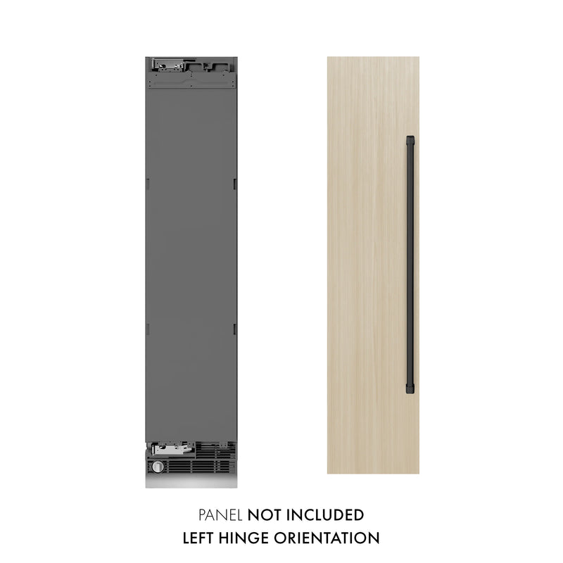 ZLINE Autograph Edition 18-Inch 8.6 Cu. Ft. Panel Ready Left Hinge Column Freezer with Graphite Gray Interior and Matte Black Accents (RBCFVLZ-18-MB)