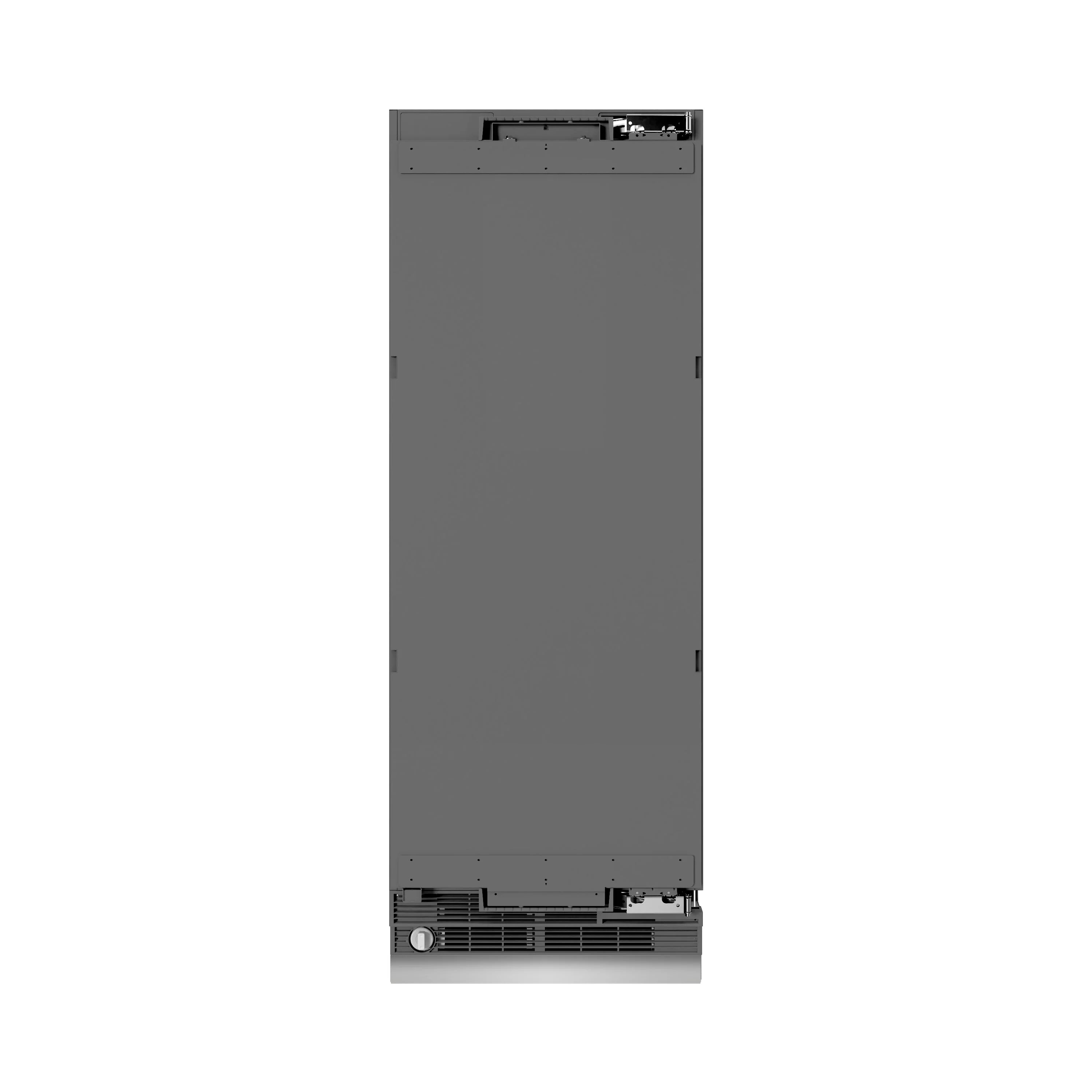 Panel-ready column refrigerator rear access panel and lower ventilation grille