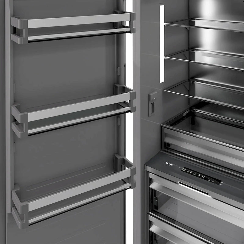 ZLINE 54-Inch Column 16.7 Cu. Ft. Refrigerator and 12.4 Cu. Ft. Freezer in Panel Ready with Matte Black Accent