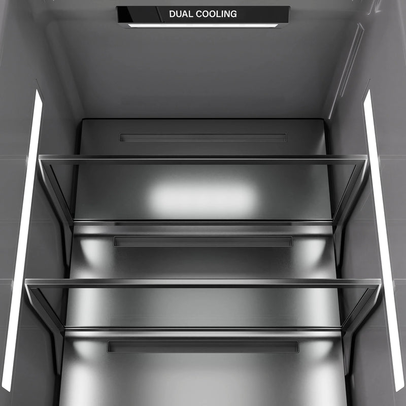 ZLINE Autograph Edition 24-Inch 12.5 Cu. Ft. Panel Ready Column Refrigerator with Graphite Gray Interior and Matte Black Accents (RBCRVZ-24-MB)