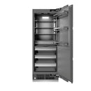 ZLINE Autograph Edition 24-Inch 12.5 Cu. Ft. Panel Ready Column Refrigerator with Graphite Gray Interior and Matte Black Accents (RBCRVZ-24-MB)