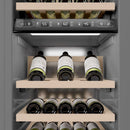 ZLINE Autograph Edition 18-Inch 9.0 Cu. Ft. Triple Zone 68 Bottle Panel Ready Left Hinge Column Wine Cooler with Polished Gold Accents (RBCWVLZ-18-G)