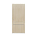 ZLINE 36-Inch 19.8 Cu. Ft. Built-In Bottom Freezer Refrigerator with Water Dispenser and Ice Maker with Graphite Gray Interior in Panel Ready (GRBIT-36)
