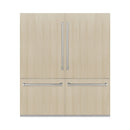 ZLINE 72-Inch 39.6 Cu. Ft. French Door Built-In Bottom Freezer Refrigerator with Water Dispensers and Ice Makers in Panel Ready with Graphite Gray Interior (GRBIT-72)