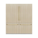 ZLINE Autograph Edition 72-Inch 39.6 Cu. Ft. French Door Built-In Bottom Freezer Refrigerator with Water Dispensers and Ice Makers in Panel Ready with Graphite Gray Interior and Polished Gold Accents (GRBITZ-72-G)