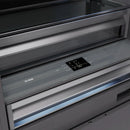 ZLINE Autograph Edition 72-Inch 39.6 Cu. Ft. French Door Built-In Bottom Freezer Refrigerator with Water Dispensers and Ice Makers in Panel Ready with Graphite Gray Interior and Matte Black Accents (GRBITZ-72-MB)