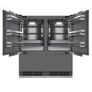 ZLINE Autograph Edition 72-Inch 39.6 Cu. Ft. French Door Built-In Bottom Freezer Refrigerator with Water Dispensers and Ice Makers in Panel Ready with Graphite Gray Interior and Matte Black Accents (GRBITZ-72-MB)