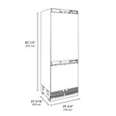ZLINE 30-Inch 16.1 Cu. Ft. Built-In Bottom Freezer Refrigerator with Water Dispenser and Ice Maker with Graphite Gray Interior in Panel Ready (GRBIV-30)