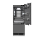 ZLINE 30-Inch 16.1 Cu. Ft. Built-In Bottom Freezer Refrigerator with Water Dispenser and Ice Maker with Graphite Gray Interior in Panel Ready (GRBIV-30)