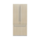 ZLINE 36-Inch 19.6 Cu. Ft. French Door Built-In Bottom Freezer Refrigerator with Water Dispenser and Ice Maker with Graphite Gray Interior in Panel Ready (GRBIV-36)