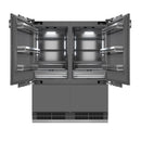 ZLINE Autograph Edition 60-Inch 32.2 Cu. Ft. French Door Built-In Bottom Freezer Refrigerator with Water Dispenser and Ice Maker in Panel Ready with Graphite Gray Interior and Champagne Bronze Accents (GRBIVZ-60-CB)