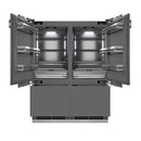 ZLINE Autograph Edition 60-Inch 32.2 Cu. Ft. French Door Built-In Bottom Freezer Refrigerator with Water Dispenser and Ice Maker in Panel Ready with Graphite Gray Interior and Champagne Bronze Accents (GRBIVZ-60-CB)