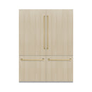 ZLINE Autograph Edition 60-Inch 32.2 Cu. Ft. French Door Built-In Bottom Freezer Refrigerator with Water Dispenser and Ice Maker in Panel Ready with Graphite Gray Interior and Champagne Bronze Accents (GRBIVZ-60-CB)