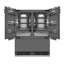 ZLINE Autograph Edition 60-Inch 32.2 Cu. Ft. French Door Built-In Bottom Freezer Refrigerator with Water Dispenser and Ice Maker in Panel Ready with Graphite Gray Interior and Matte Black Accents (GRBIVZ-60-MB)