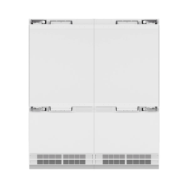 ZLINE 72-Inch 39.6 Cu. Ft. French Door Built-In Bottom Freezer Refrigerator with Water Dispensers and Ice Makers in Panel Ready (RBIT-72)