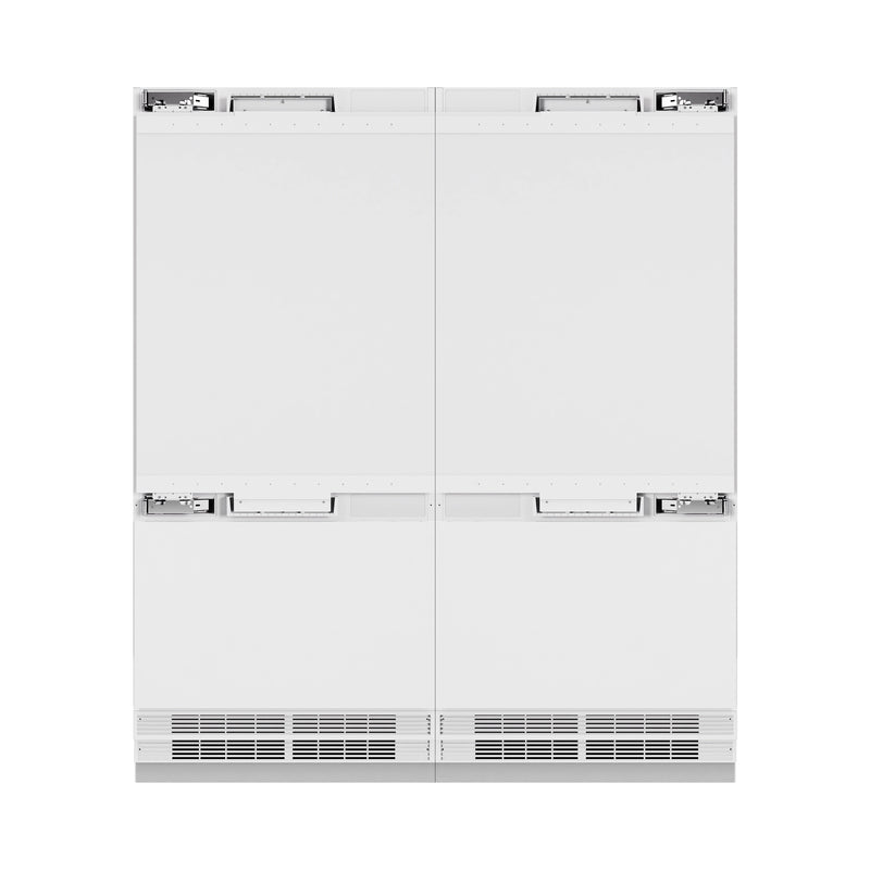 ZLINE 72-Inch 39.6 Cu. Ft. French Door Built-In Bottom Freezer Refrigerator with Water Dispensers and Ice Makers in Panel Ready (RBIT-72)