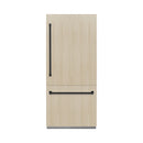 ZLINE Autograph Edition 36-Inch 19.8 Cu. Ft. Built-In Bottom Freezer Refrigerator with Water Dispenser and Ice Maker in Panel Ready with Matte Black Accents (RBITZ-36-MB)