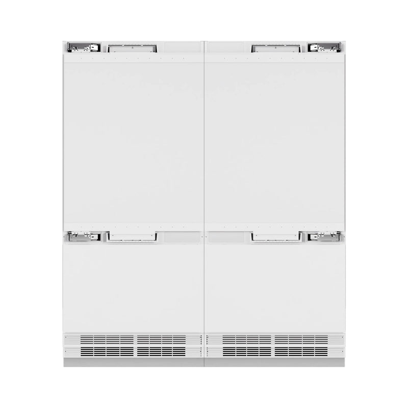ZLINE Autograph Edition 72-Inch 39.6 Cu. Ft. French Door Built-In Bottom Freezer Refrigerator with Water Dispensers and Ice Makers in Panel Ready and Polished Gold Accents (RBITZ-72-G)