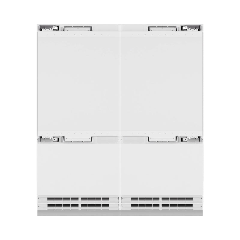 ZLINE Autograph Edition 72-Inch 39.6 Cu. Ft. French Door Built-In Bottom Freezer Refrigerator with Water Dispensers and Ice Makers in Panel Ready and Matte Black Accents (RBITZ-72-MB)