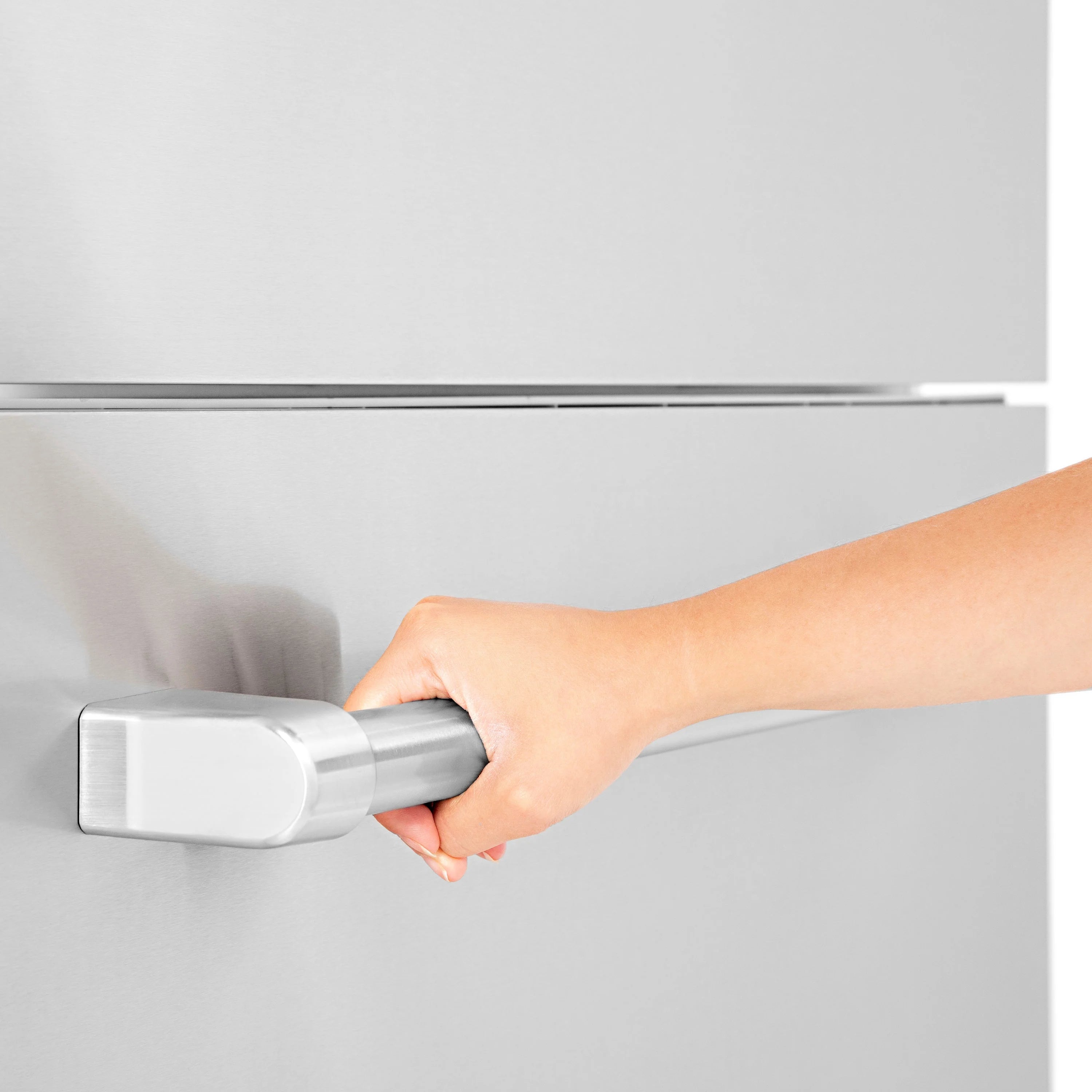 Built-in freezer refrigerator dispenser handle and water/ice outlet, stainless finish