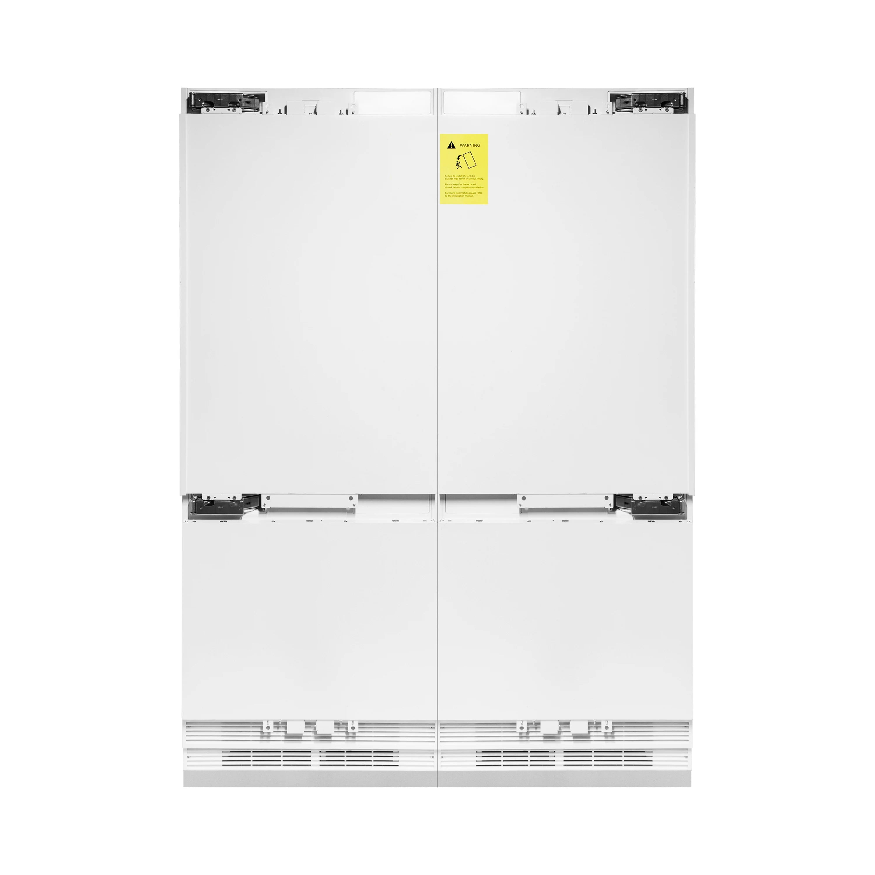 White panel-ready 4-door French door refrigerator, front view