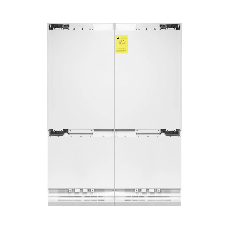 ZLINE 60-Inch Panel Ready Built-In 32.2 cu. ft. 4-Door French Door Refrigerator with Internal Water and Ice Dispenser, with Stainless Steel Handles (RBIV-60-SS)