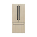ZLINE Autograph Edition 36-Inch 19.6 cu. ft. Panel Ready French Door Built-In Bottom Freezer Refrigerator with Water Dispenser and Ice Maker with Stainless Steel Interior and Matte Black Accents (SRBIVZ-36-MB)