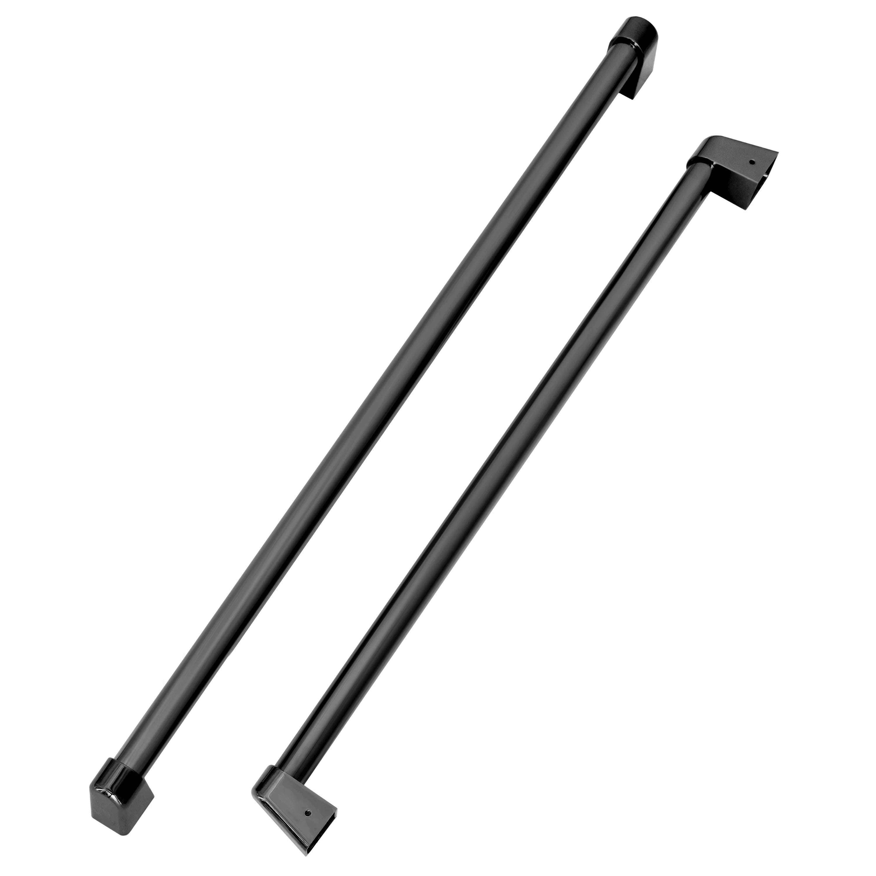Black stainless steel built-in refrigerator handle, two-piece set with mounting brackets