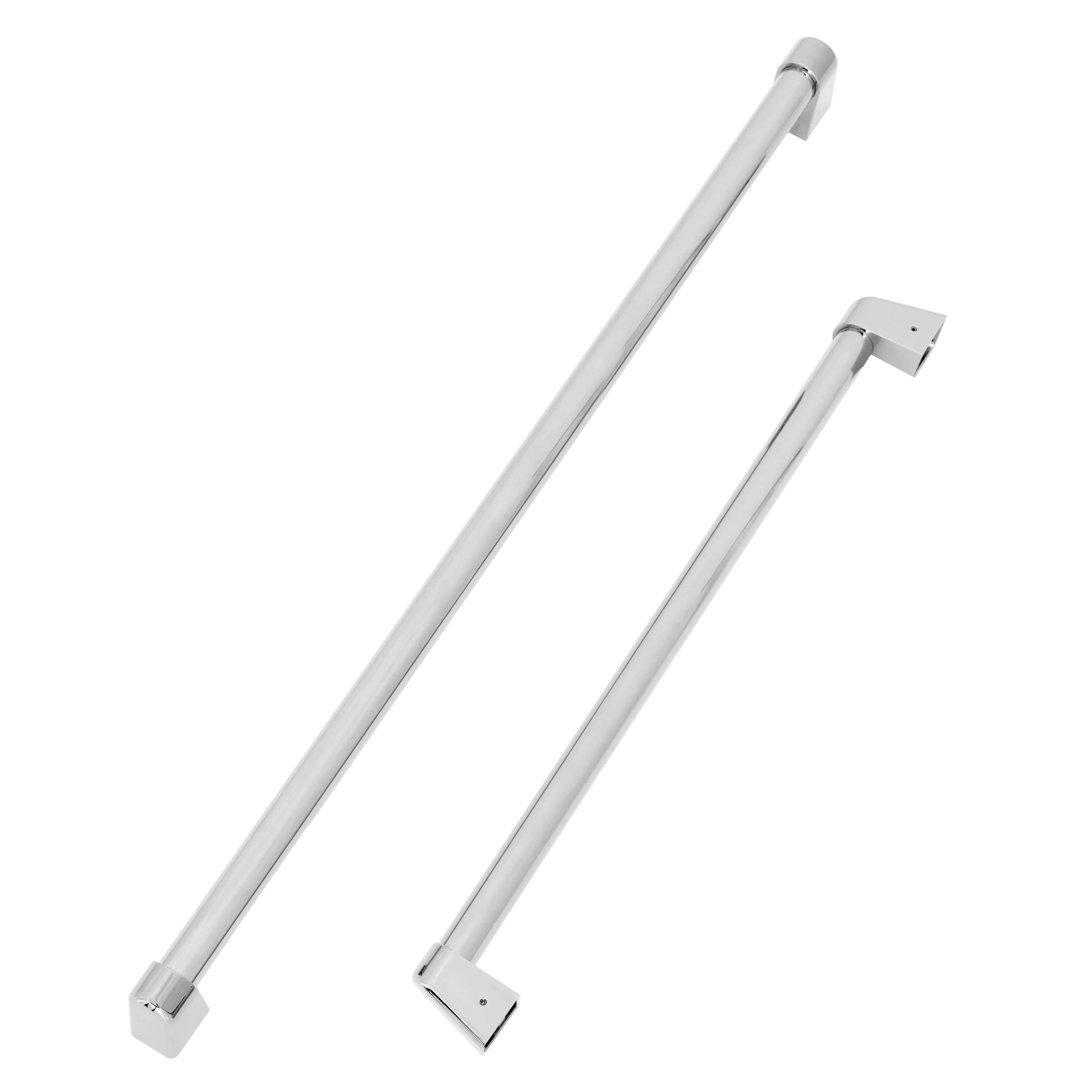 Stainless steel refrigerator handles set with curved bar grip and mounting plates