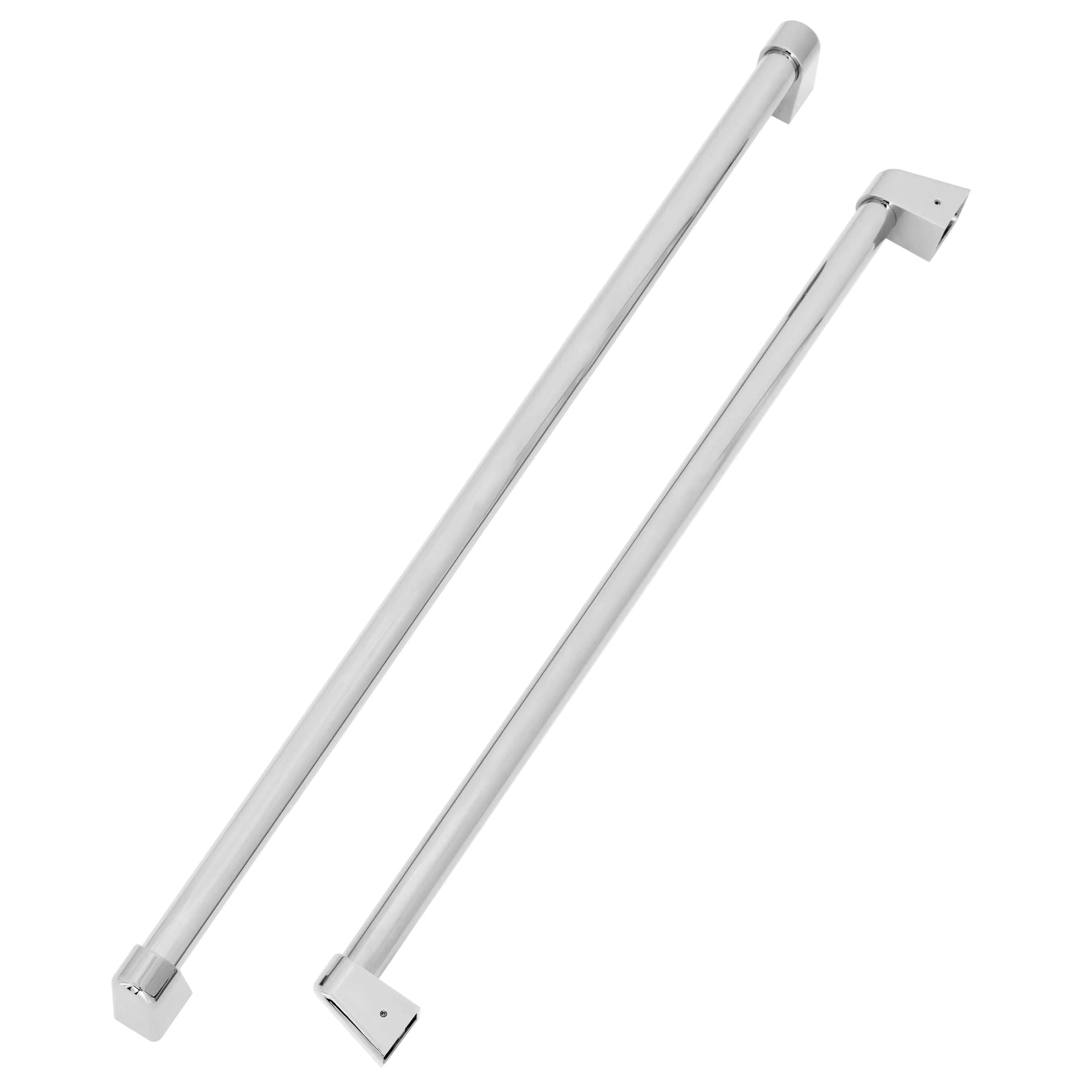 Stainless steel refrigerator door panel handles set with two vertical pull bars