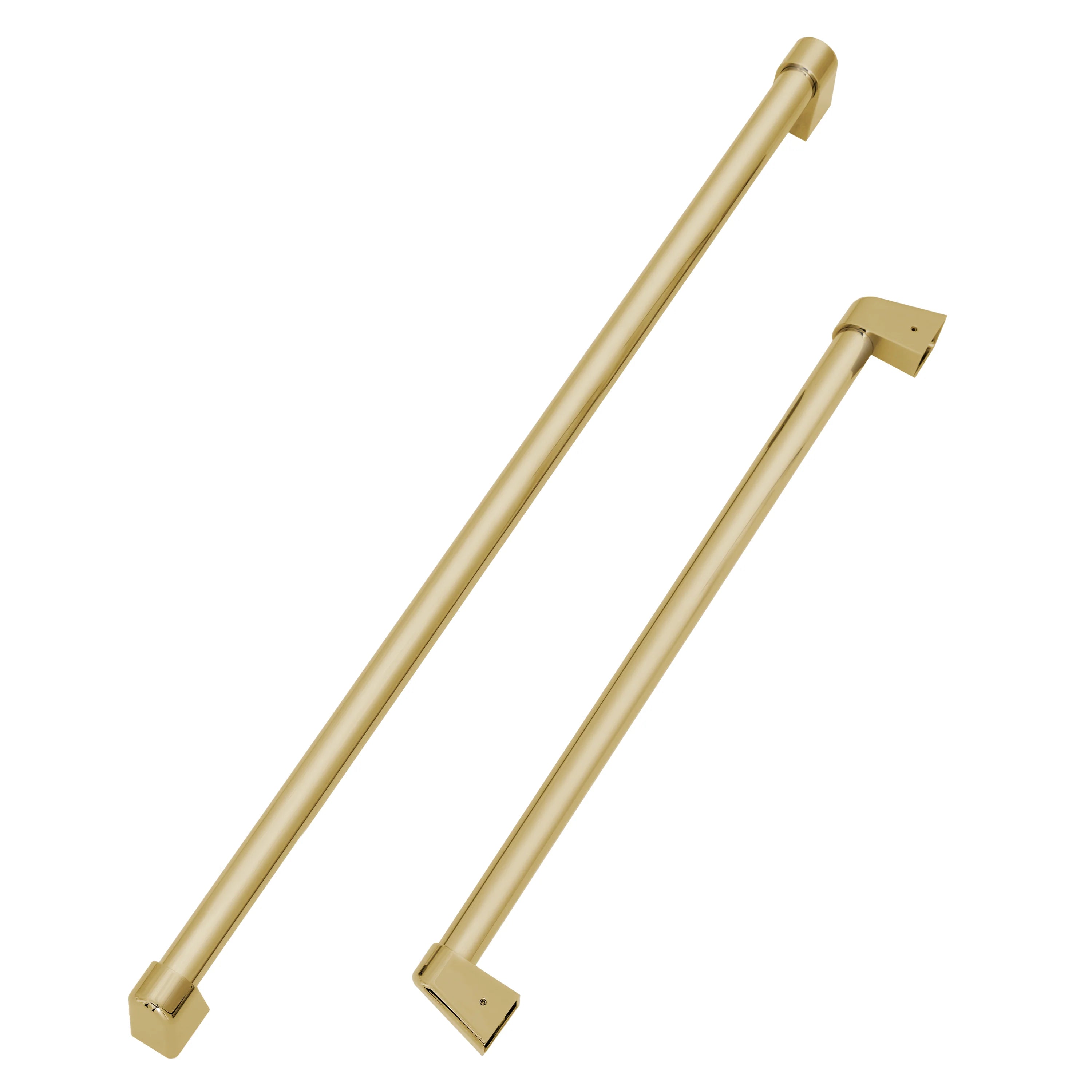 Champagne bronze built-in refrigerator handle pair with rectangular end caps