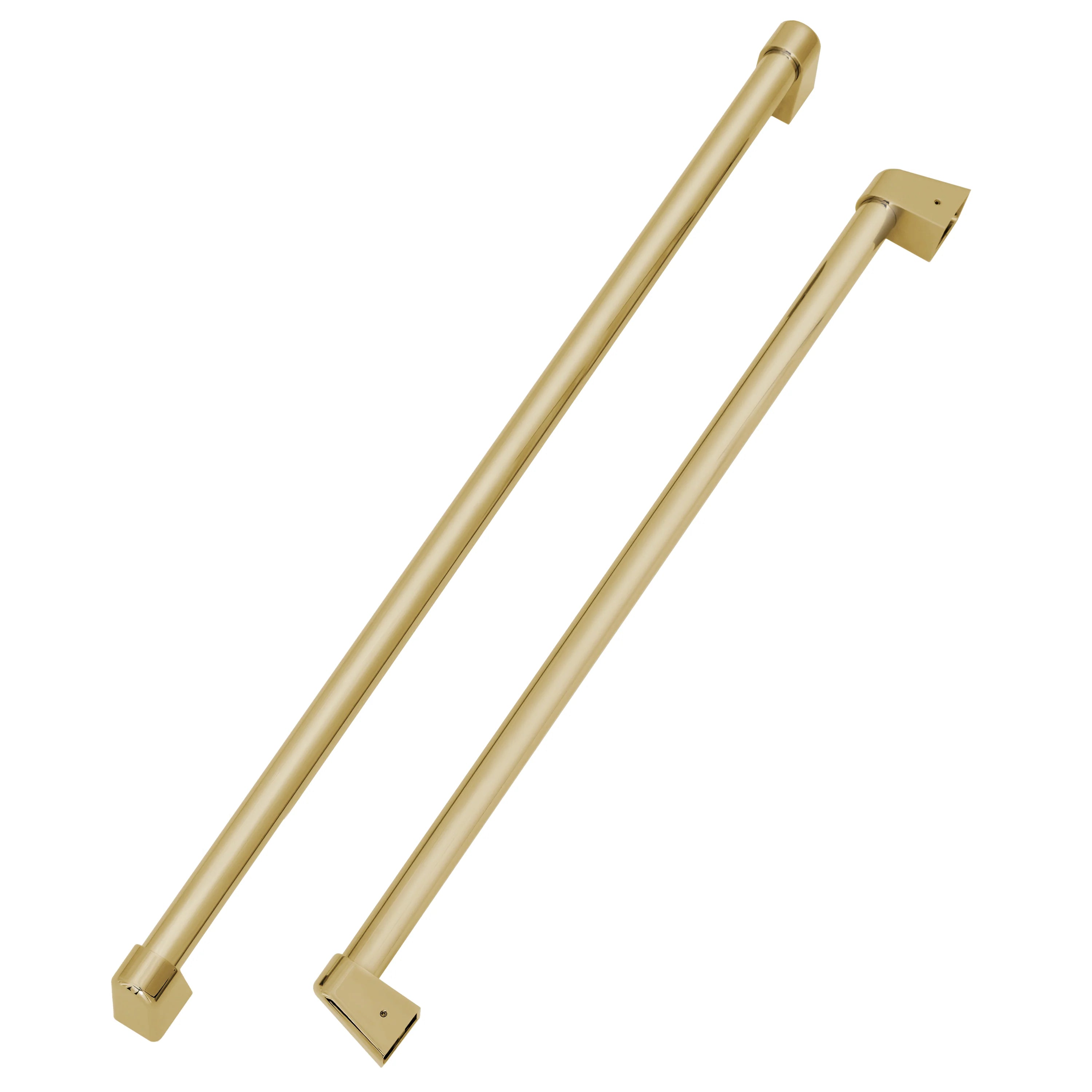 Champagne bronze built-in refrigerator handles with rectangular end caps