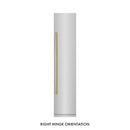 ZLINE Autograph Edition 18-Inch 8.6 Cu. Ft. Right Hinge Column Freezer in Stainless Steel with Graphite Gray Interior and Polished Gold Accents (RCFVRZ-30418-G)