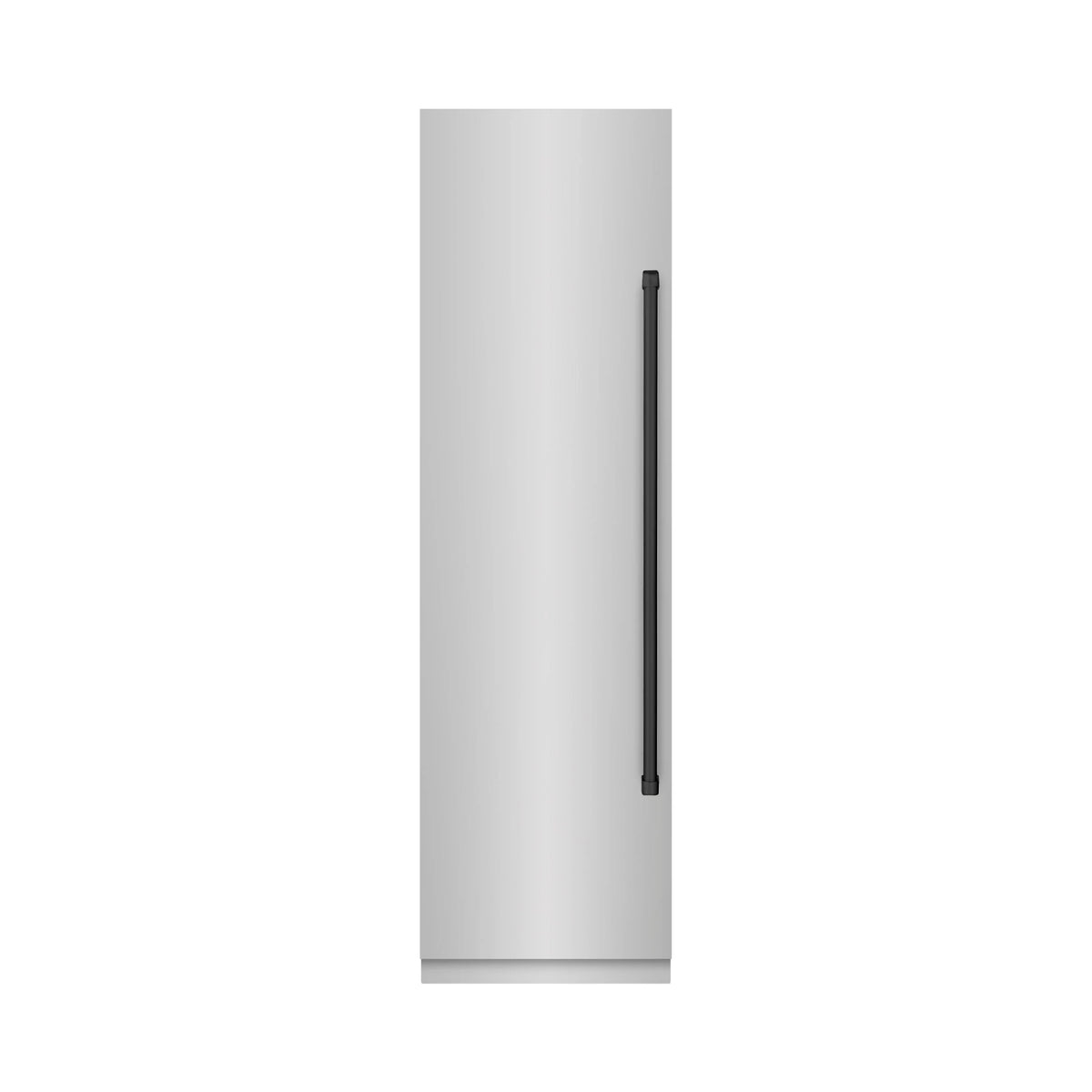 ZLINE stainless refrigerator door with slim vertical handle and matte black accent
