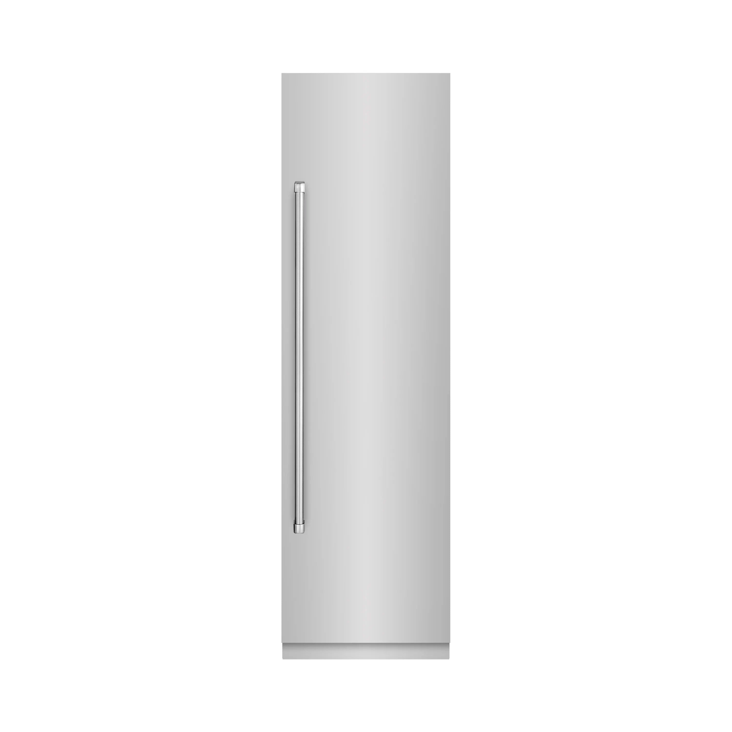 Stainless steel column refrigerator exterior with vertical handle