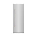ZLINE 54-Inch Column 16.7 Cu. Ft. Refrigerator and 12.4 Cu. Ft. Freezer in Stainless Steel with Gold Accent