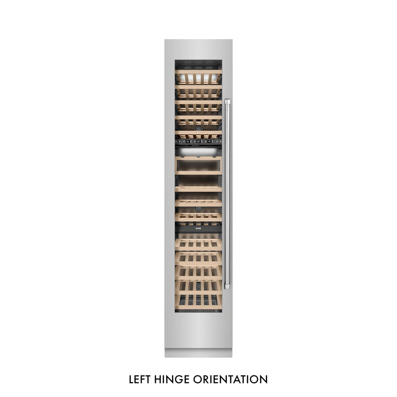 ZLINE 18-Inch 9.0 Cu. Ft. Triple Zone 68 Bottle Left Hinge Column Wine Cooler in Stainless Steel (RCWVL-304-18)