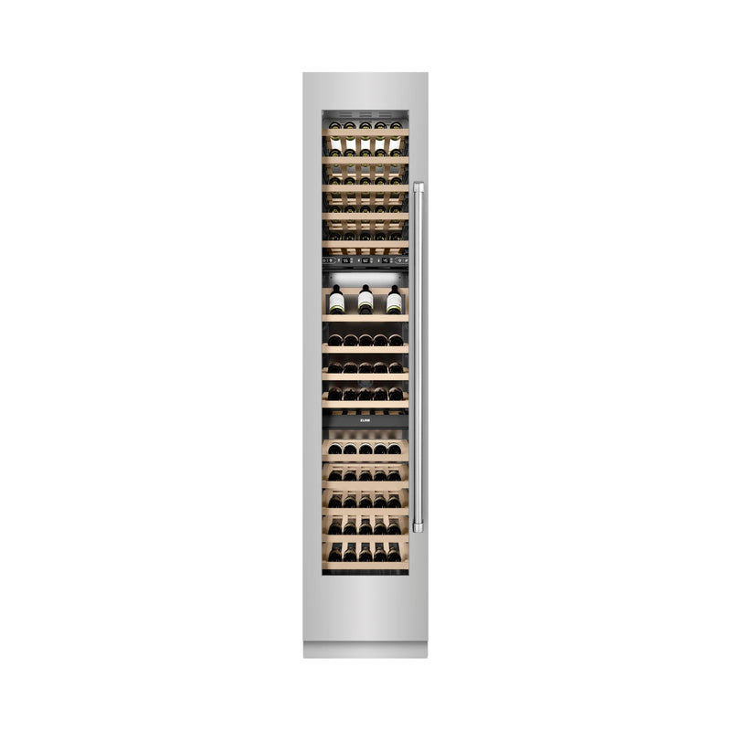ZLINE 18-Inch 9.0 Cu. Ft. Triple Zone 68 Bottle Left Hinge Column Wine Cooler in Stainless Steel (RCWVL-304-18)