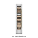 ZLINE Autograph Edition 18-Inch 9.0 Cu. Ft. Triple Zone 68 Bottle Left Hinge Column Wine Cooler in Stainless Steel with Polished Gold Accents (RCWVLZ-30418-G)