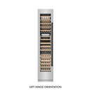 ZLINE Autograph Edition 18-Inch 9.0 Cu. Ft. Triple Zone 68 Bottle Left Hinge Column Wine Cooler in Stainless Steel with Matte Black Accents (RCWVLZ-30418-MB)